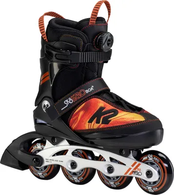 A single inline skate is shown against a white background.