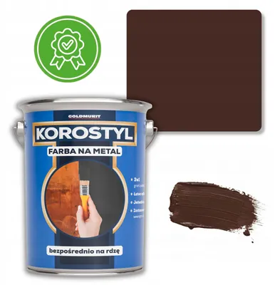 Zdjęcie produktu dla Farba na metal 3w1- Bezpośrednio na Rdzę Brązowy 5l RAL 8016