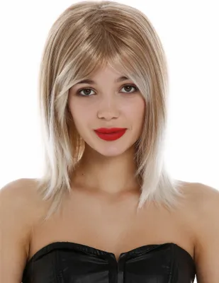 Produktbild von WIG ME UP Perücke kurz Longbob glatt Ombre Blond Platin Spitzen GFW2472-27T60
