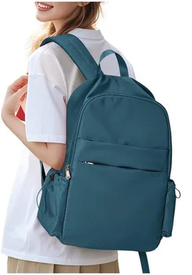 Immagine prodotto di Zaino scolastico da ragazza, zaino da escursione, impermeabile, blu pavone
