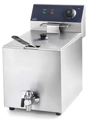 Elektrische Friteuse 8 l, 3250 W, Edelstahl, mit Ablasshahn