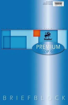 Produktbild von Briefblock Premium A4 50 Blatt liniert 90g/qm weiß Packung mit 10 Stück