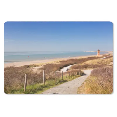 Produktbild von MuchoWow® Schreibtischunterlage Strand - Meer - Leuchtturm - Niederlande 60x40 cm - XXL Mauspad - Großes Mauspad