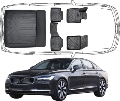 Produktbild von 3D Fußmatten & Kofferraumwanne Auto Set Kompatibel mit Volvo S90 2016 - 2025