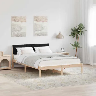 Image de Maison Exclusive - Sommier brun et noir 135 x 190 cm en pin massif