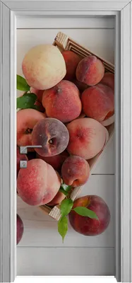 Produktbild von Tür Selbstklebende 80x210 cm Türfolie Türtapete Klebefolie - Früchte auf Holz