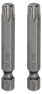 Productafbeelding van 2 stuks torx-kop T40 voor zeskant, 1/4 inch lange stang, 2 inch, sabotagebestendig