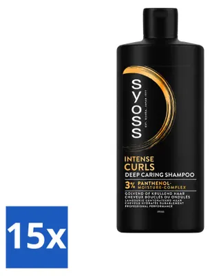 Immagine prodotto di 15 flaconi di shampoo Syoss Curls Intense, 440 ml ciascuno - confezione - 15 pezzi