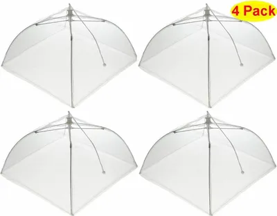 Produktbild von 4x Fliegengitter Obstnetz Fliegenhaube Speiseschirm Lebensmittel Schutzhaube