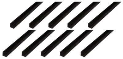 Zdjęcie produktu dla Alberts 10 x profil kątowy, PVC, czarny, 20 x 20 x 1,5 mm, długość 2 m
