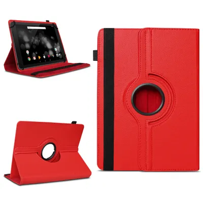 Produktbild von Tablet Tasche für Doogee T20 T20S T20E Hülle Schutzhülle 360 Grad Drehbar CaseFarben:Rot