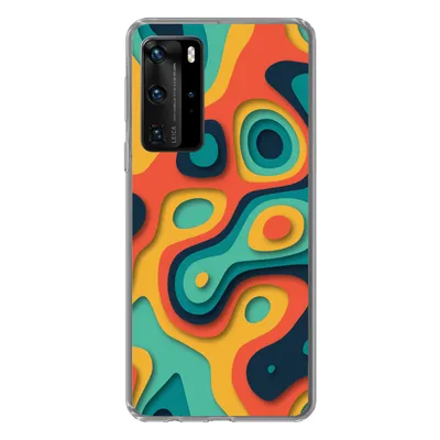 Produktbild von MuchoWow® Handyhülle Schutzhülle Hülle für Huawei P40 Pro Kreis - Muster - Farben Silikon Softcase Handy Hülle - Schutz