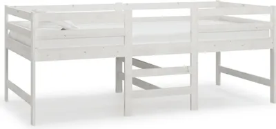 Image de vidaXL Lit en pin massif sans matelas blanc 90x200 cm