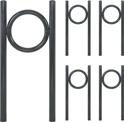 Produktbild von 5x Fahrradanlehnbügel 115 x 52 cm Stahl feuerverzinkt pulverbeschichtet Ø 60 mm einbetonieren Anthrazit Typ O