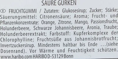 Produktbild von Haribo 126031, Hartes Gummi, 1,35 kg, Zitrone, Himbeere, Erdbeere, Mehrfarbig, 1436 kJ, 338 kcal