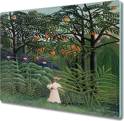 Produktbild von Coloray Küchenbrett Kochplattenabdeckung Hackbrett Schneidebrett Herdabdeckplatte 60x52 cm - Dschungelfrau Blätter