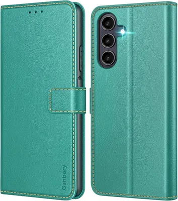 Immagine prodotto di Samsung Galaxy A25 5G cellulare custodia in pelle flip cover blu-verde magnete funzione stand