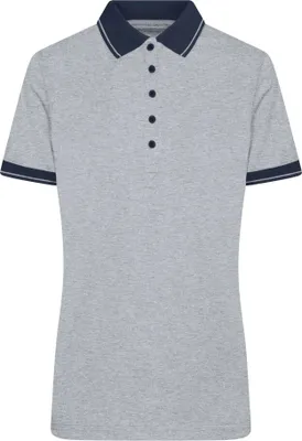 Produktbild von Melange Polo mit modischen Details grey-heather/navy, Gr. XL