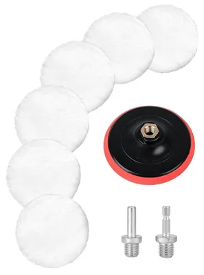 Immagine prodotto di Set di dischi abrasivi da 100 mm per smerigliatrice angolare, 6 pezzi, imitazione di lana, con supporto adesivo e maniglia