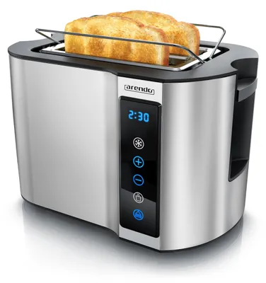 Immagine prodotto di Arendo - Tostapane a 2 fette in acciaio inossidabile - Pannello touch - Display digitale - Funzione riscaldamento