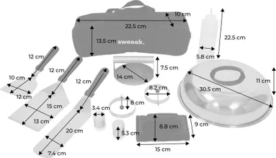 Immagine prodotto di Set 11 utensili per barbecue, piastra di cottura e braciere, Nero