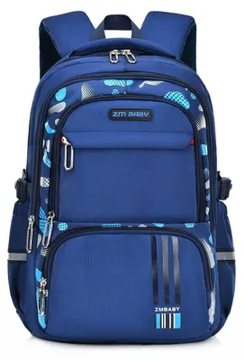 Produktbild von Schulrucksack Jungen Teenager, leicht, wasserdicht, Daypack, ergonomisch, saphirblau