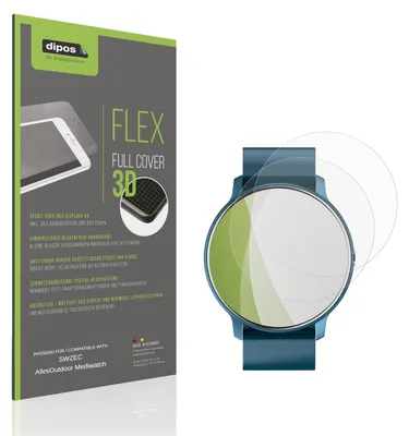 Immagine prodotto di 2x Pellicola protettiva opaca per SWZEC AllesOutdoor Mediwatch Protezione Antiurto Anti-Shock