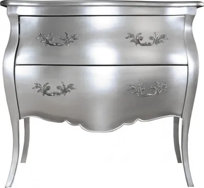 Image de Casa Padrino Commode baroque avec 2 tiroirs Mod2 Argent Largeur 95 cm, Hauteur 86 cm - Meubles baroques
