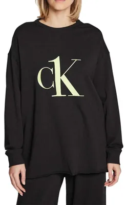Produktbild von Calvin Klein - Sweatshirt für Damen, Überschnittene Schulter NA426 (XS) (Schwarz)