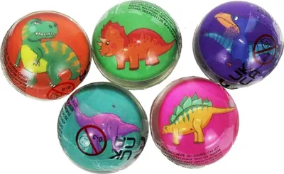Image de 50 balles rebondissantes « dinosaures » (32 mm) - 50 pièces par sachet - Prix à l'unité