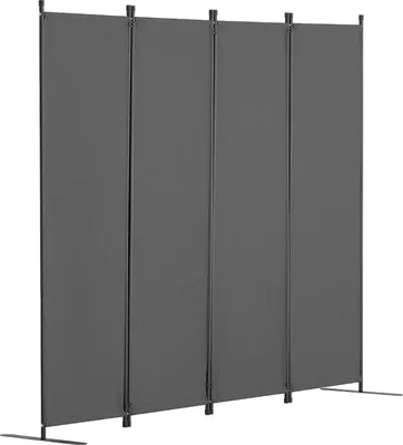 Zdjęcie produktu dla Parawan pokojowy 4-panelowy 228x172cm składany tkanina wolnostojący szary