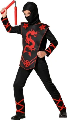 Produktbild von Atosa Ninja-kind Und Kostüm Rot 5-6 Years Rot 5-6 Years