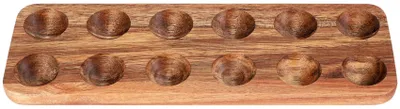 Eierhalter aus Akazienholz, 12 Fächer, Doppelreihe, 30 cm