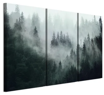 Produktbild von LUMASOUL Wandbilder 3er Set für Wohnzimmer Wald 18 120x80 cm3-teiliges Leinwandbild für Schlafzimmer Flur Büro und Küche