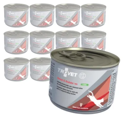 Zdjęcie produktu dla Trovet Renal & Oxalate RID 12x200g Dietetyczna Mokra Karma z Jagnięciną Dla Kotów z Niewydolnością Nerek Kamicą Szczawianową i Cystynową