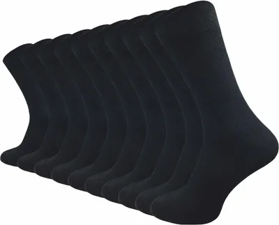 Produktbild von ca·wa·so  Socken aus 100% Baumwolle | Beste Qualität, Perfekte Passform | Herren (10 Paar), Schwarz ohne Gummi / 43 - 46