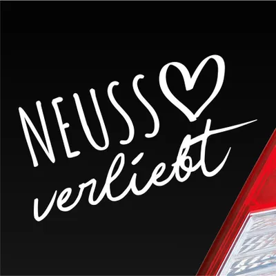 Produktbild von Auto Aufkleber Neuss verliebt Herz Stadt Heimat Liebe Car 19x10 cm Weiss Matt Sticker Heckscheibenaufkleber