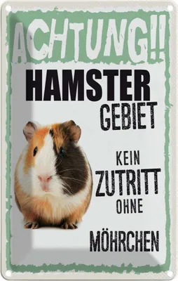 Produktbild von vianmo Blechschild 18x12 cm Tiere Achtung Hamster Gebiet Tier Haustier