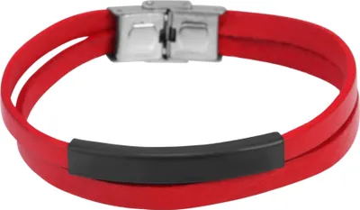 Produktbild von Akzent Echtlederarmband mit Edelstahlgravurplatte
