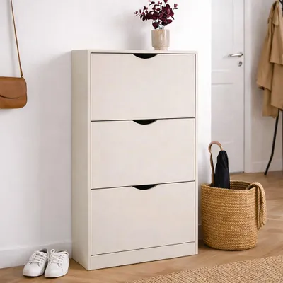 Produktbild von Milton Oldbrook Schuhschrank Prato - 3 Ebenen - bis zu 18 Paar Schuhe - 60x24x119cm - Beige