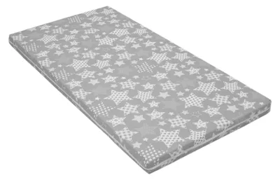 Produktbild von Best For Kids Babymatratze 60x120x6 cm Bezug 100% kuschelweiche Baumwolle (Grau Sterne) 60x120