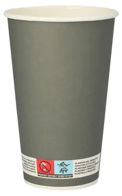 Produktbild von 100x Bierbecher aus Pappe 0,4l - 400ml grau
