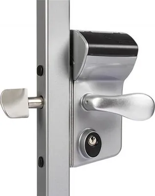Image de Serrure Locinox Leonardo LLKZ à code mécanique pour portails coulissants, avec poignée, profil 40x40, aluminium (ZILV)