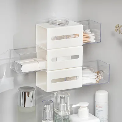 Produktbild von Schweberegale, 3 Schubladen, weiß, platzsparend, für Wohnzimmer, Flur, Schlafzimmer, Küche