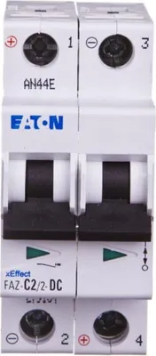 Zdjęcie produktu dla Miniaturowy wyłącznik automatyczny Eaton, 2 A, 2p, charakterystyka: C, DC 279134