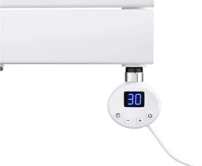 Produktbild von Mai & Mai Heizstab mit Thermostat 600W Weiß Elektroheizstab mit LCD Bildschirm Heizpatrone aus Edelstahl Heizelement für Badheizkörper Heizungen Handtuchhalter