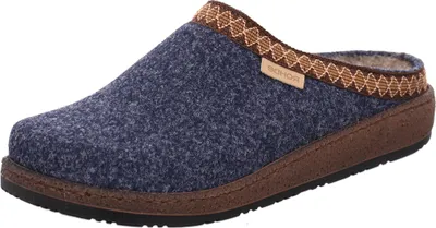 Produktbild von Rohde Damen Pantoffel Hausschuh aus Softfilz bestickt lose Einlagen Novara 6425, Größe:37 EU, Farbe:Blau