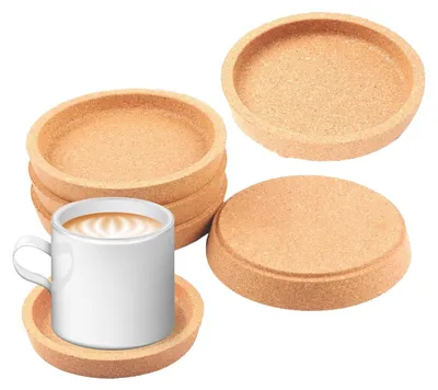 Produktbild von Ein Set mit 6 Korkuntersetzern für Gläser und Tassen