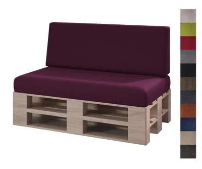 Produktbild von sunnypillow 2er Palettenkissen Set mit abnehmbarem Bezug Sitzkissen + Rückenkissen | Violett |