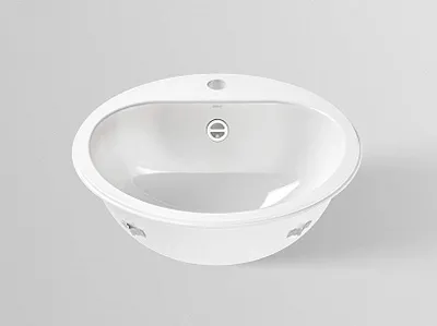 Produktbild von Alape EW 3 Einbaubecken, kreisförmig, Ø 475 mm, glasiert, Weiß, mit Hahnloch und Überlauf / Alape Art.Nr. 2005000000 / Waschtisch / Waschbecken